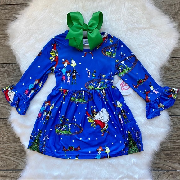 Other - Baby Girl Boutique Grinch Dress Set